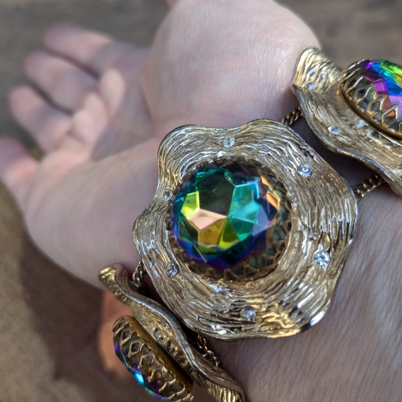 Vintage Judy Lee "Tourmaline" Chunky Bracelet - Picture 6 of 10